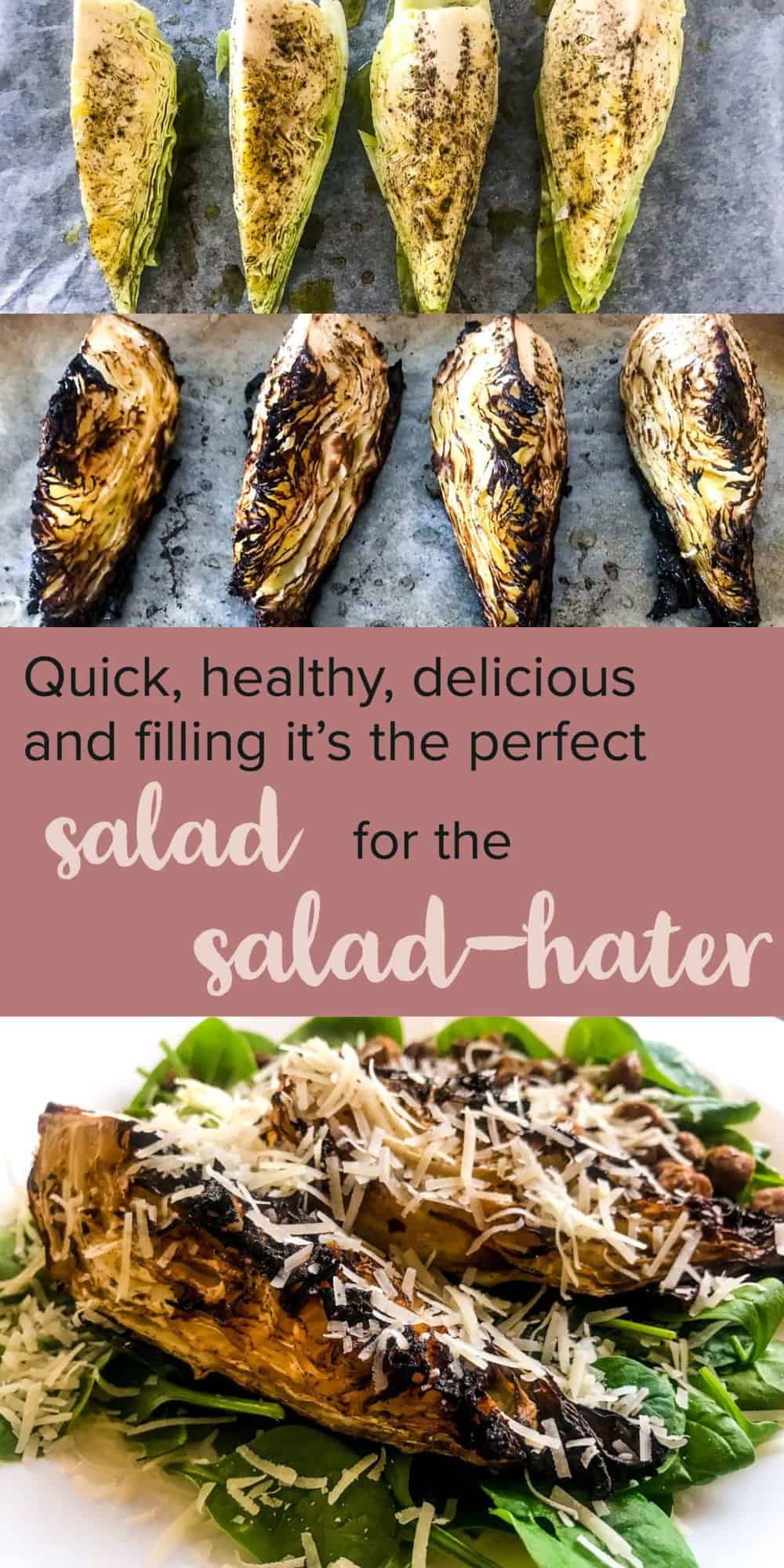 Simple, healthy, quick and delicious - this Pointed Cabbage Salad with Gyoza Chickpeas is sure to leave you full and hella satisfied, all while being filled with healthy goodness. Oh, and it's perfect to make ahead for lunch or dinner as well! #alwaysusebutter #fillingsalad #saladrecipes #salad #healthyrecipes #healthy #gyoza #chickpeas #recipes