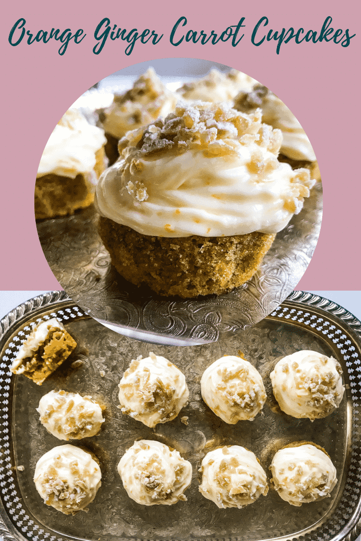 Orange Ginger Carrot Cupcakes - Easy to make and just the right amount of sweet, with a frosting that you'll want to eat by the spoonful and a slight hint of ginger - it's these Orange Ginger Carrot Cupcakes. Co-worker approved and seriously addictive! #cupcakes #cupcakesideas #cupcakesrecipes #fika #fikarecipes #carrotcupcakes #carrotcupcakerecipes #carrotcupcakerecipemoist #cupcakerecipes #bakingrecipes #baking #orangeginger