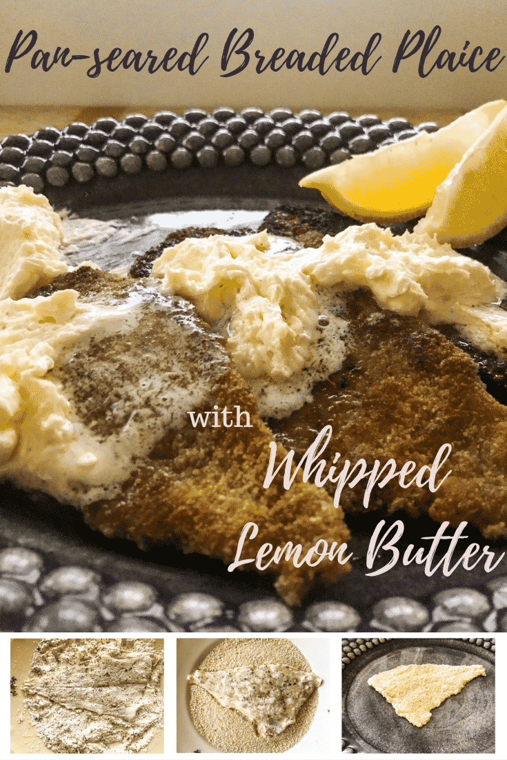 Pan-seared Breaded Plaice with Whipped Lemon Butter - Quick and easy to make and pssible to vary in so many ways, breaded plaice is always a winner. Oh, and the whipped lemon butter! I promise you will make it over, and over and over again for anything from fish to vegetables to bread. Don't say I didn't warn you!! #alwaysusebutter #plaice #breaded #breading #fish #whippedbutter #lemonbutter #butter #quickrecipe #easyrecipe #foodhacks