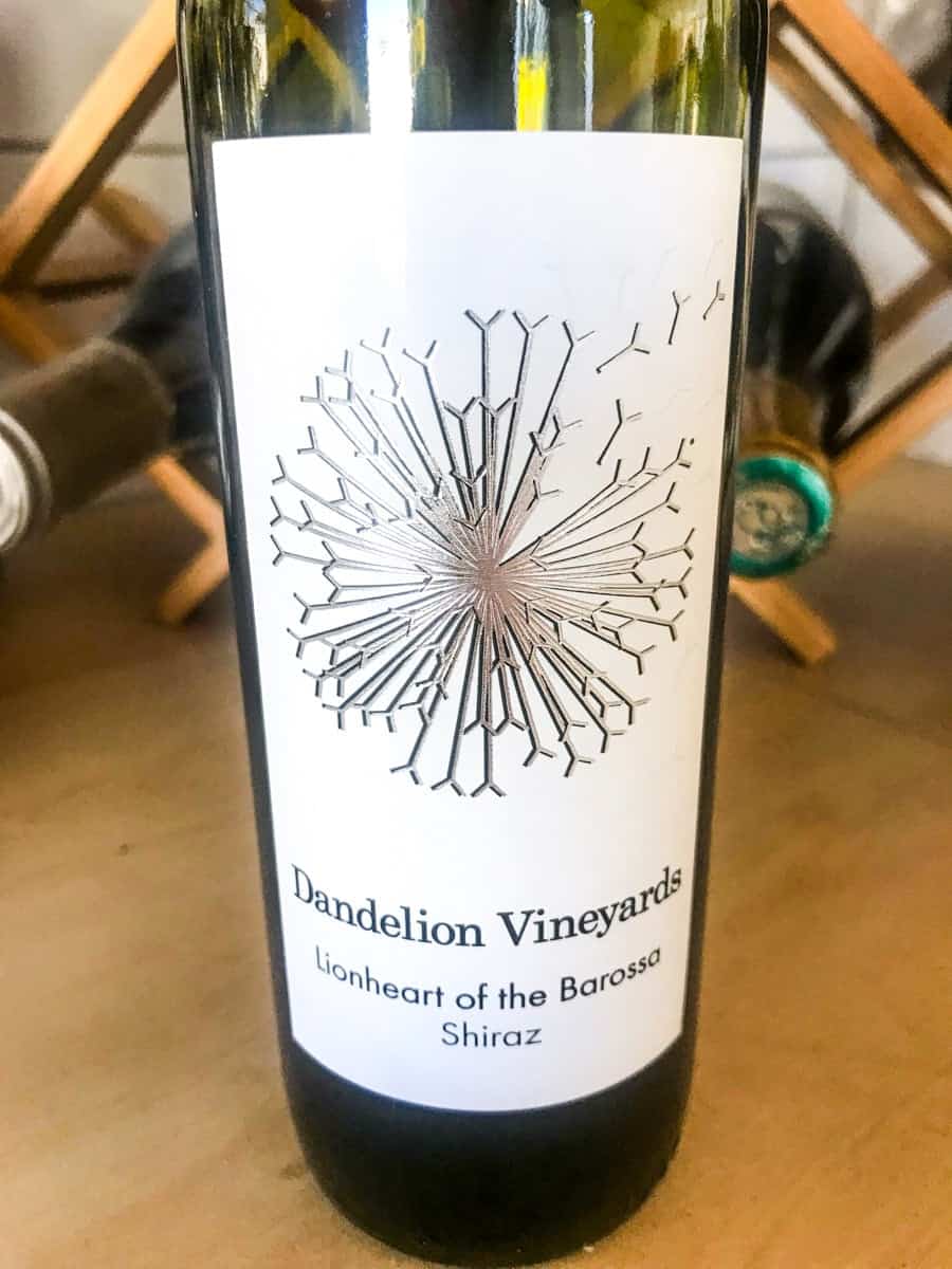 a bottle of dandelion vineyards lionheart of the barossa red wine