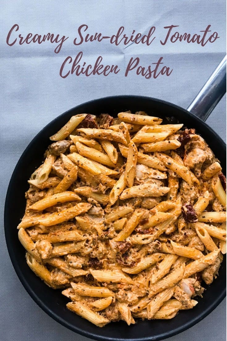 Creamy Sun-Dried Tomato Chicken Pasta with Crème Fraiche is quick & easy to make and full of flavor - perfect for a Friday night! #alwaysusebutter #cremefraiche #sundriedtomatoes #pasta #quick #easy