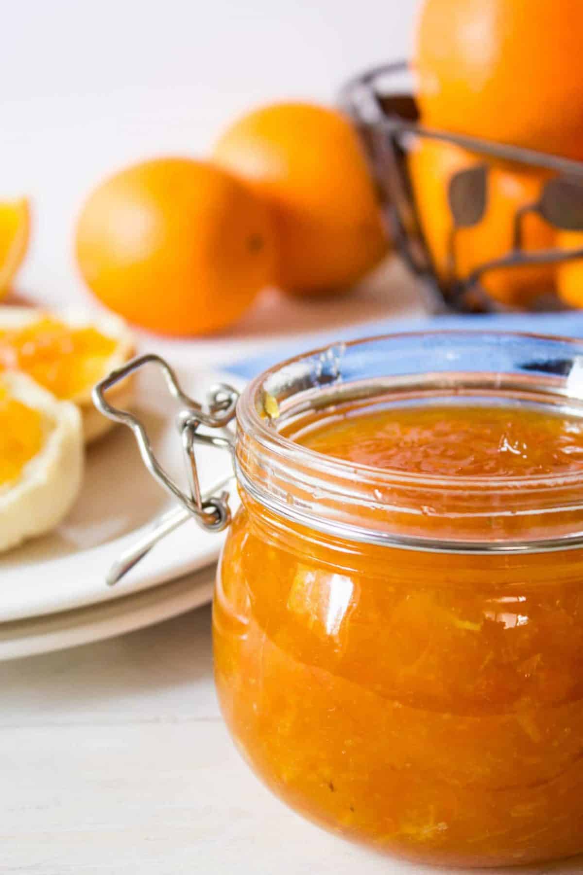 orange marmelade in a jar
