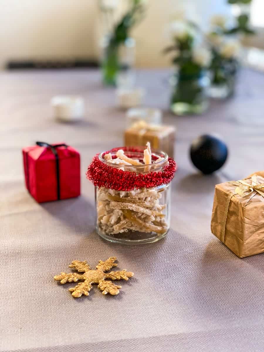 candied ginger in a jar