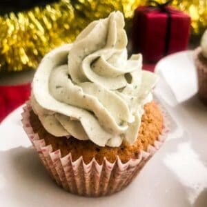 gingerbread cupcake with blue cheese frosting
