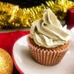 gingerbread cupcake with blue chesse frosting