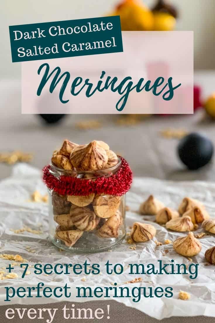 Warning! Don't make these Dark Chocolate Salted Caramel meringues unless you're prepared to eat them all in one sitting. They're the perfect grown-up version of meringues you've waited for! #alwaysusebutter #meringue #frenchmeringue #tipsandtricks #howtomakemeringues #saltedcaramel #darkchocolate