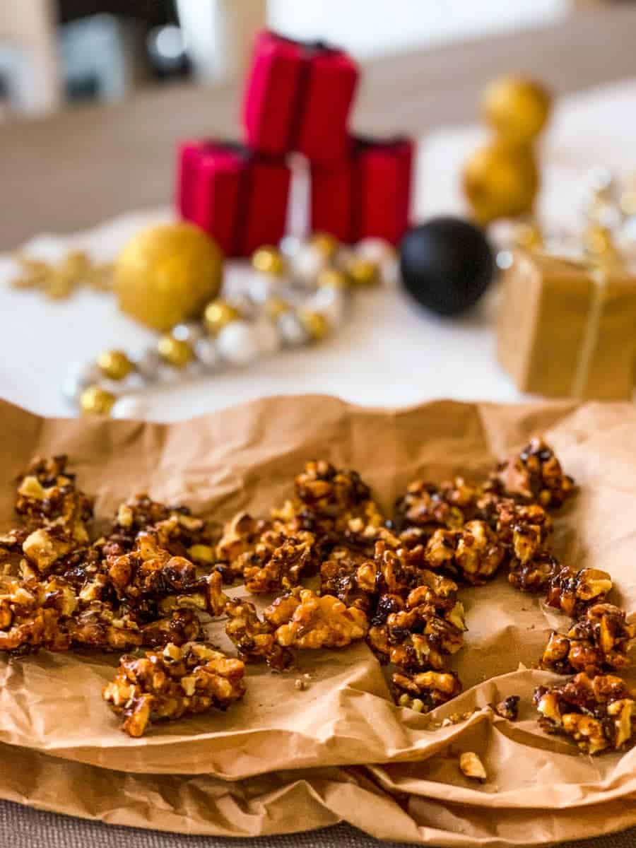 salty spicy candied walnuts