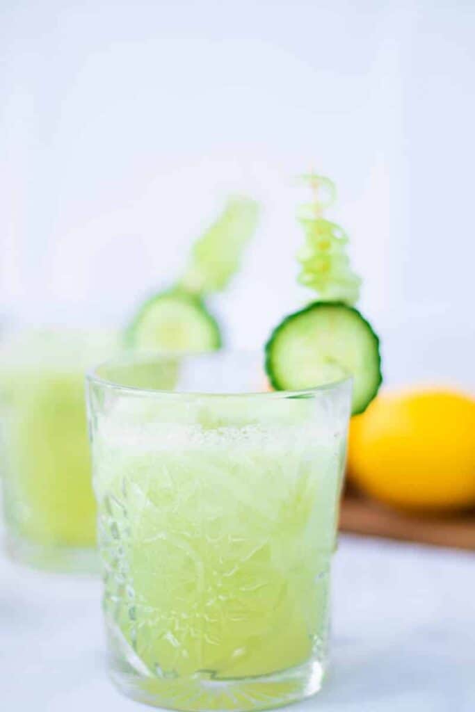 cucumber collins decorated with cucumber