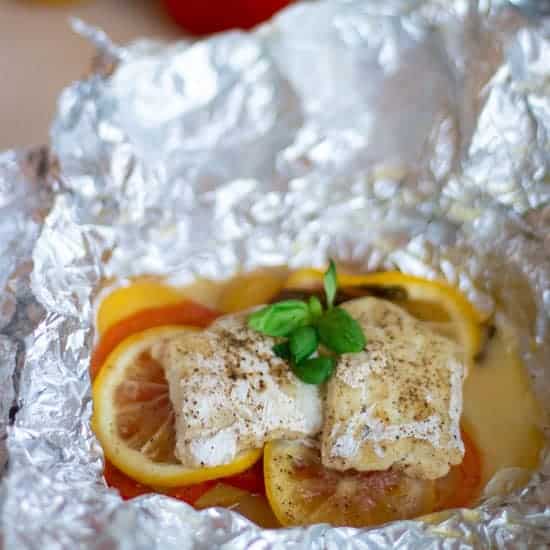 Grilled Cod in Foil - This Healthy Table