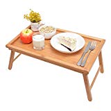 Zhuoyue Bed Tray with Foldable Legs Great for Laptops，Bamboo Table Suitable for Breakfast and Snak locks in place perfectly by