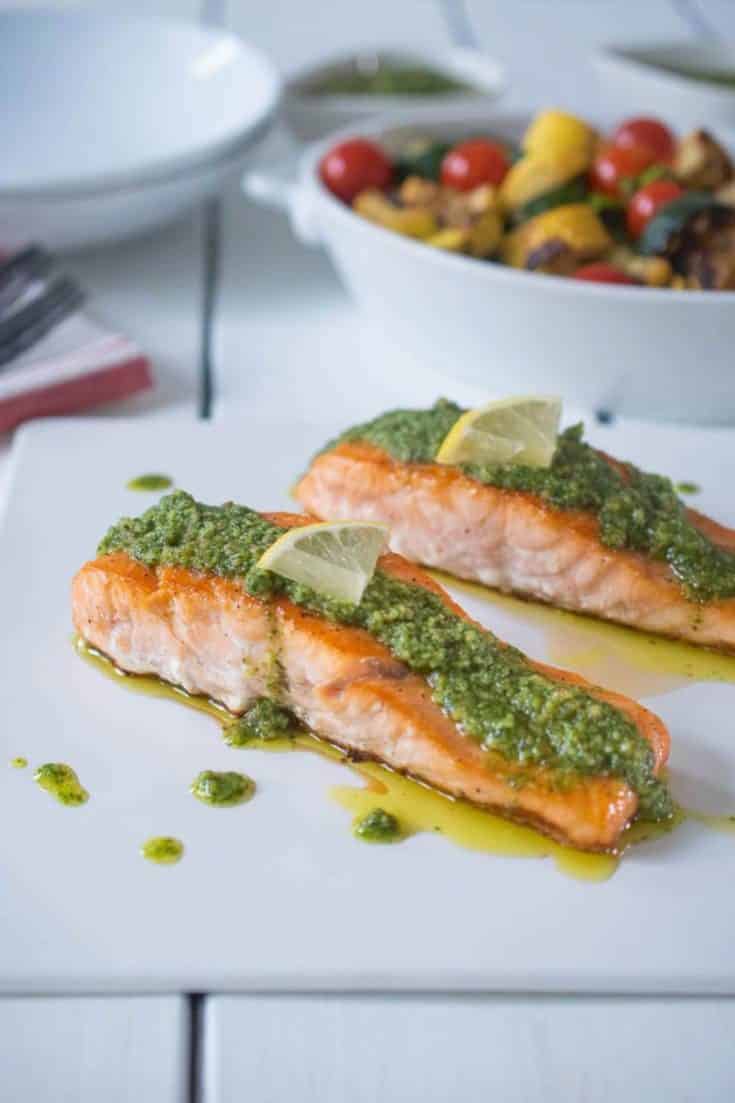 MEDITERRANEAN LEMON PESTO SALMON