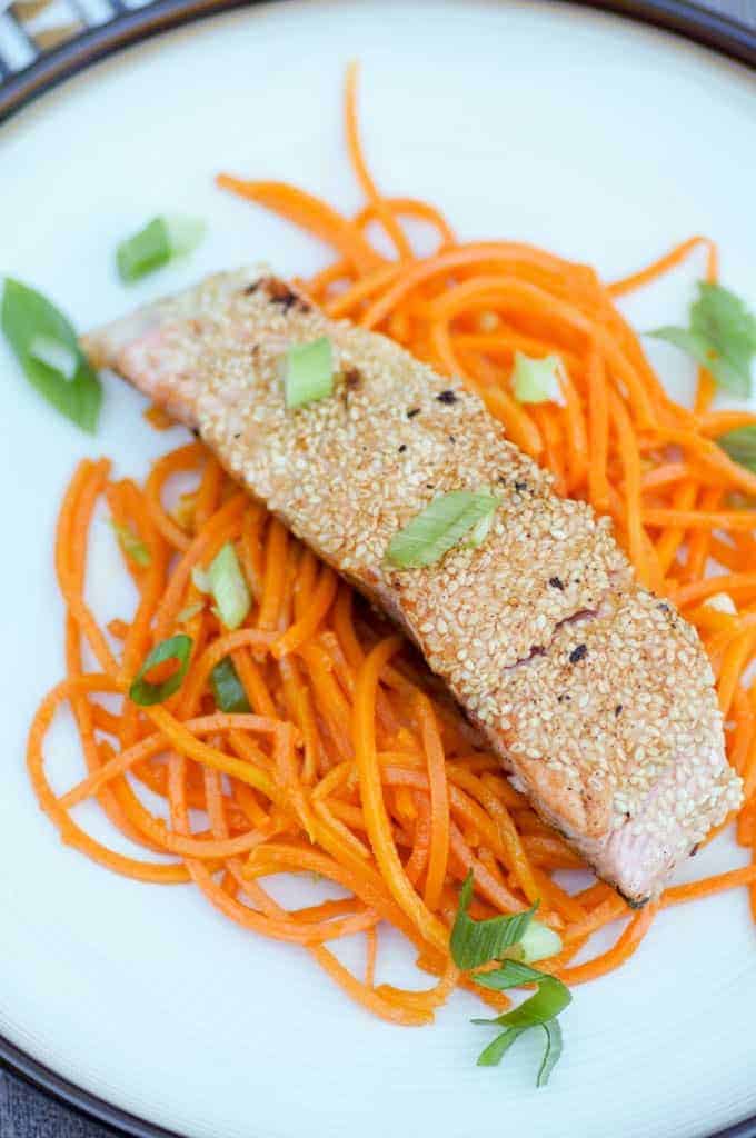 Sesame-Crusted Salmon with Butternut Noodles