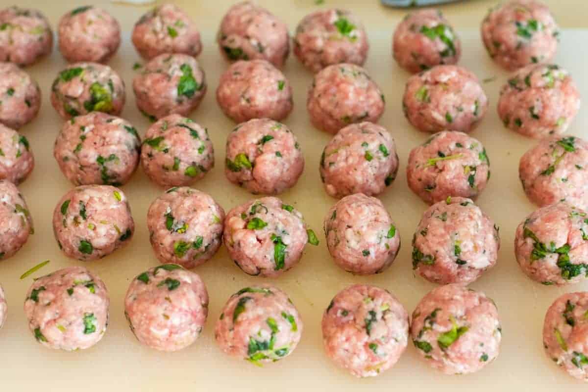 lamb meatballs before cooking