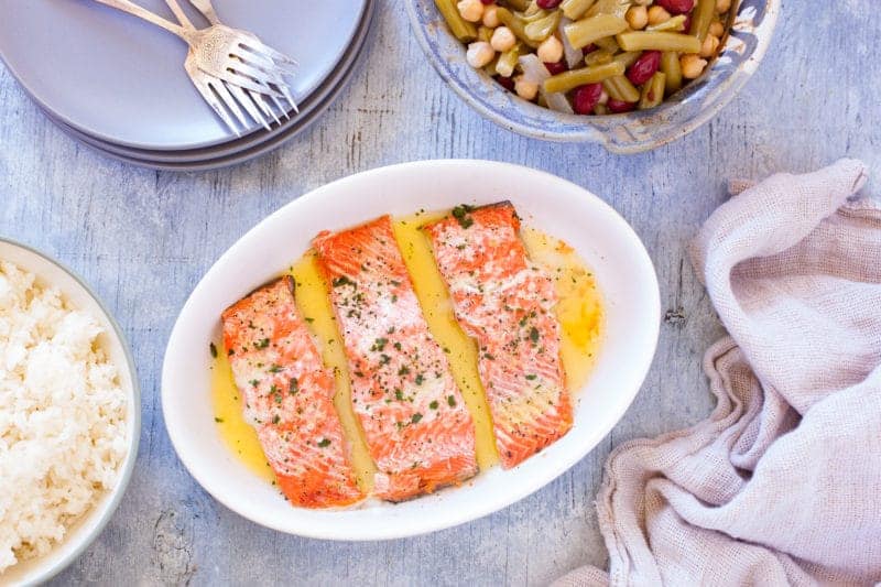 Microwave Salmon Recipe with Lemon Pepper Butter