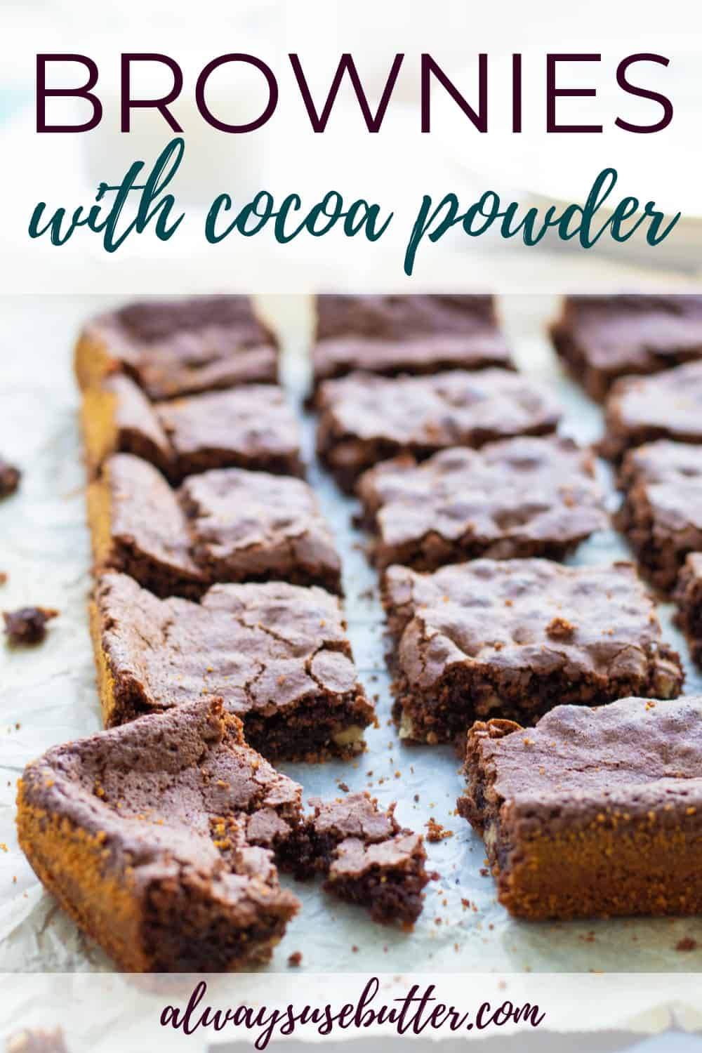 Easy Chocolate Walnut Brownies with Cocoa Powder always use butter