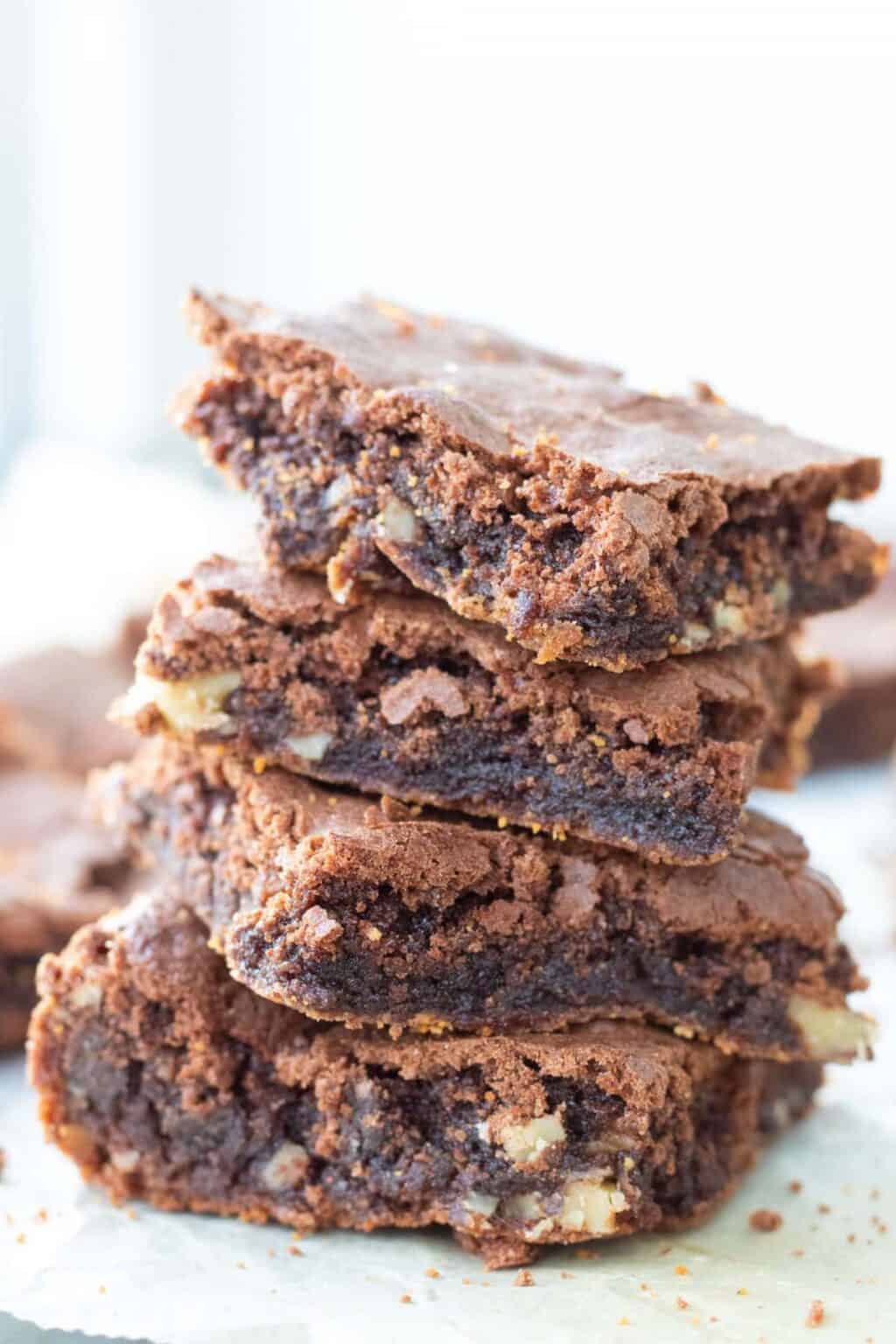 Easy Chocolate Walnut Brownies with Cocoa Powder always use butter