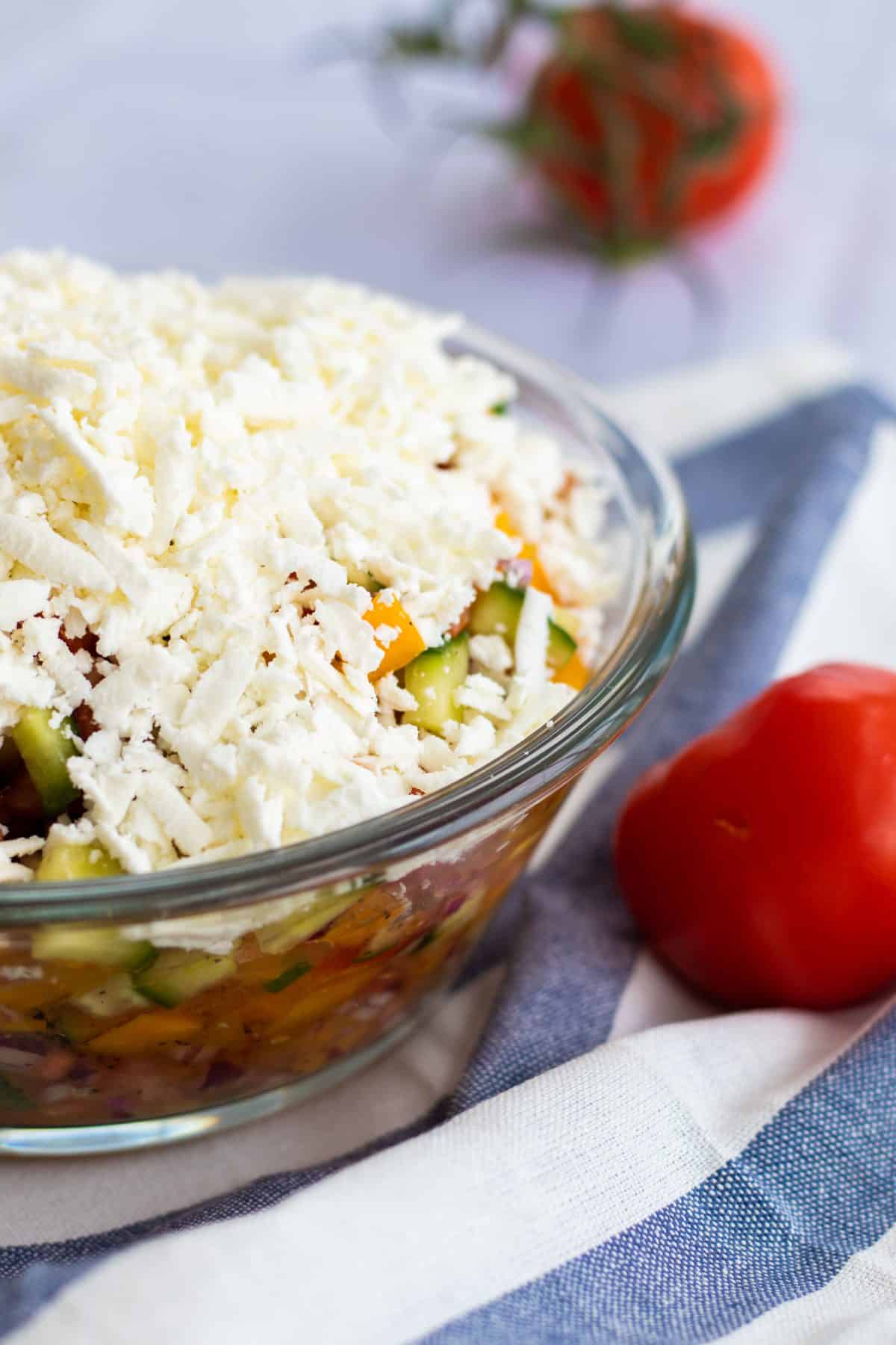 Shopska Salad with Feta Cheese [Vegetarian]