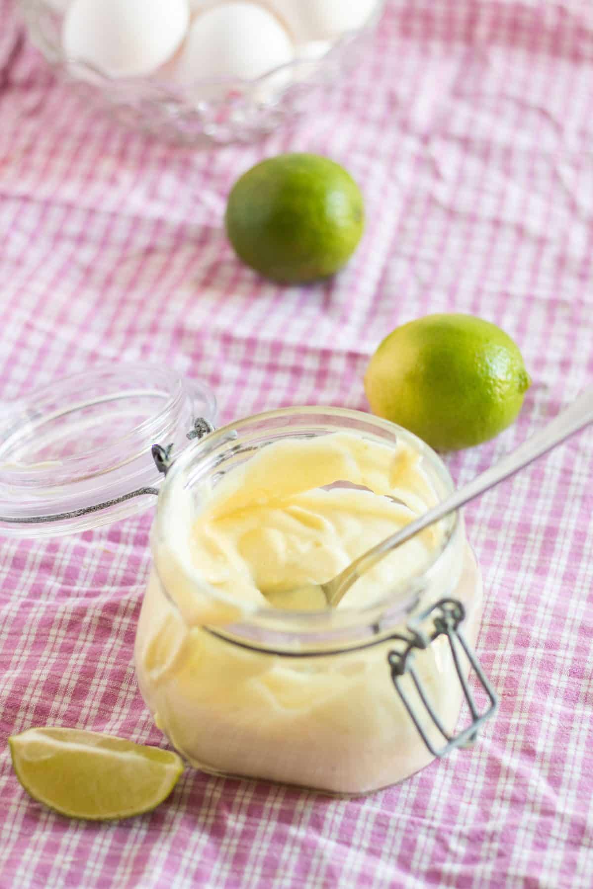 a jar full of lime aioli