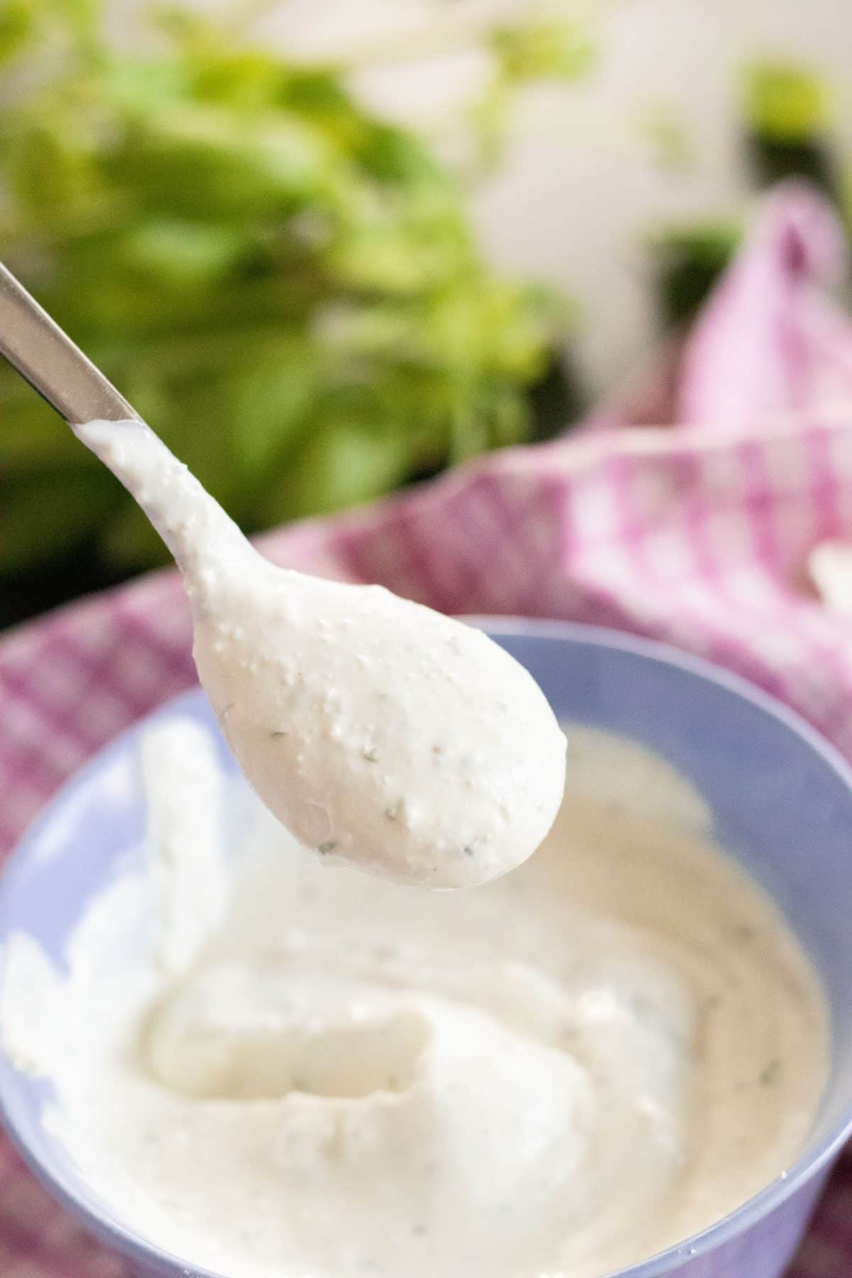 A spoonful of whipped feta cheese