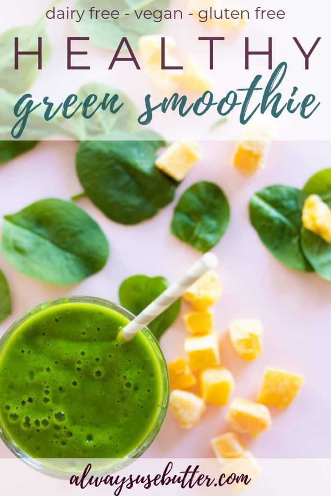 Healthy Green Mango Smoothie with Ginger [Vegan] - always use butter