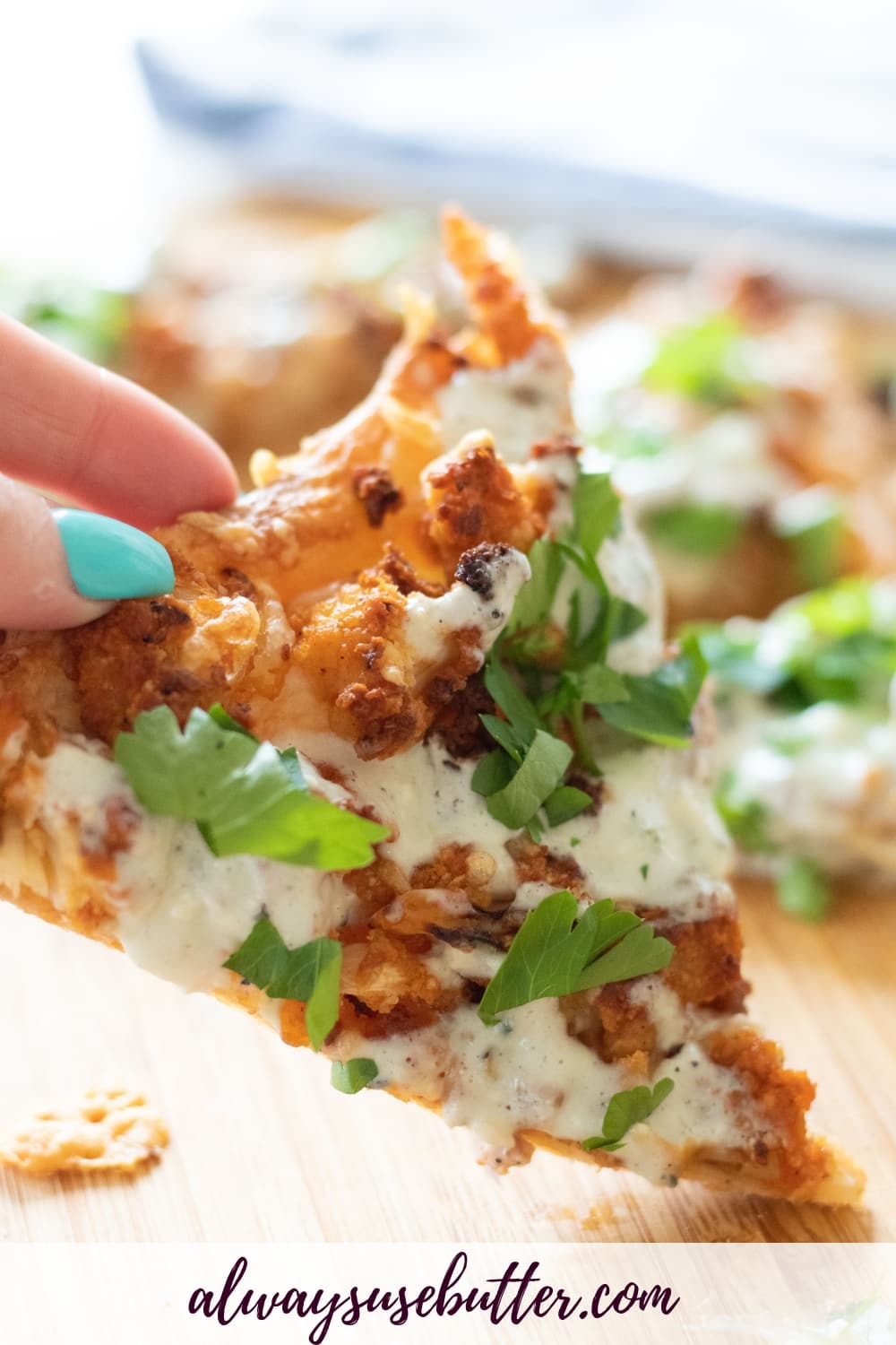 Vegetarian Buffalo Cauliflower Puff Pastry Pizza Bites with Blue Cheese ...