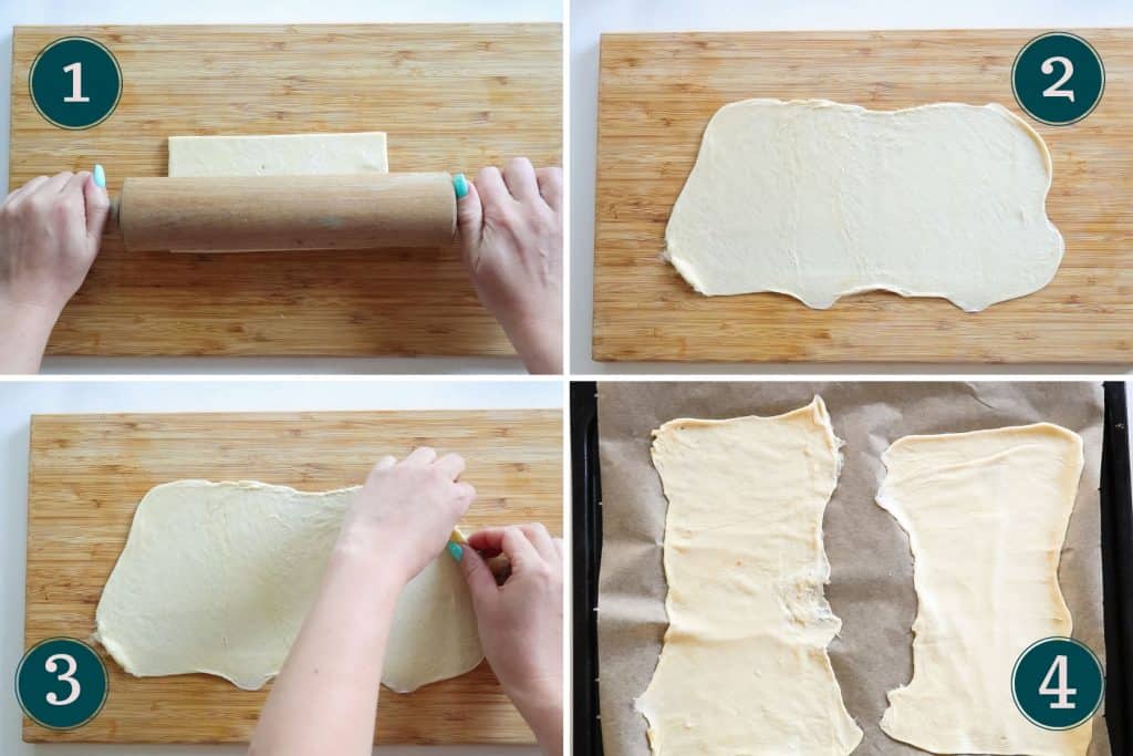 step 1 to 4 - rolling out your puff pastry