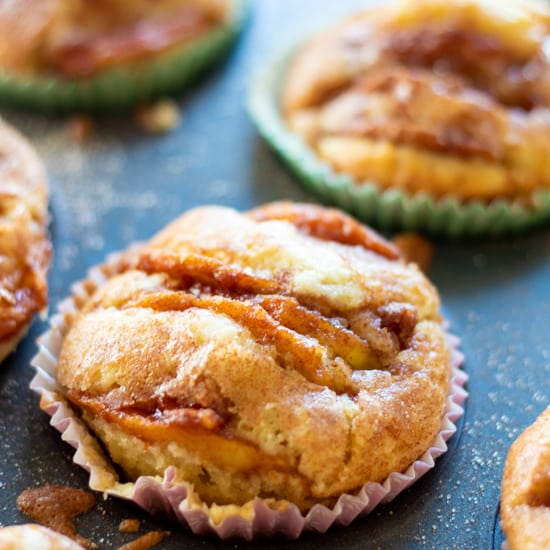 closeup of an apple cinnamon muffin