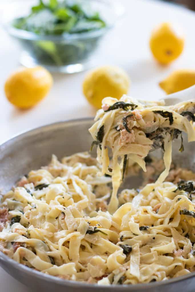 Easy Smoked Salmon Pasta with Spinach & Lemon [15 minutes] always use