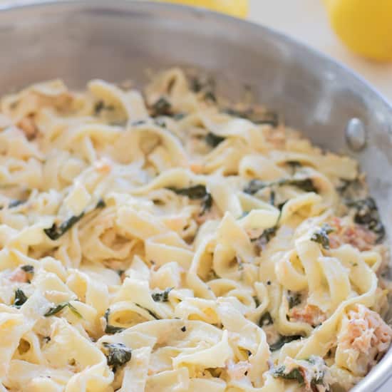 Creamy Smoked Salmon Pasta with Spinach & Lemon - always use butter
