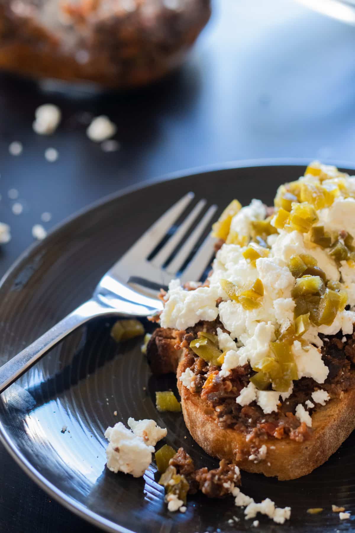 Vegetarian Tapenade Sandwich with Feta & Jalapeño always use butter