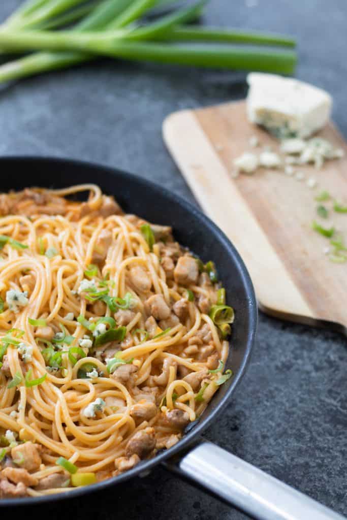 Buffalo Chicken Pasta - 15 Minute Meals - always use butter