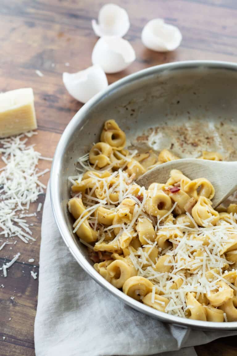 15-minute No Cream Tortellini Carbonara - Always Use Butter