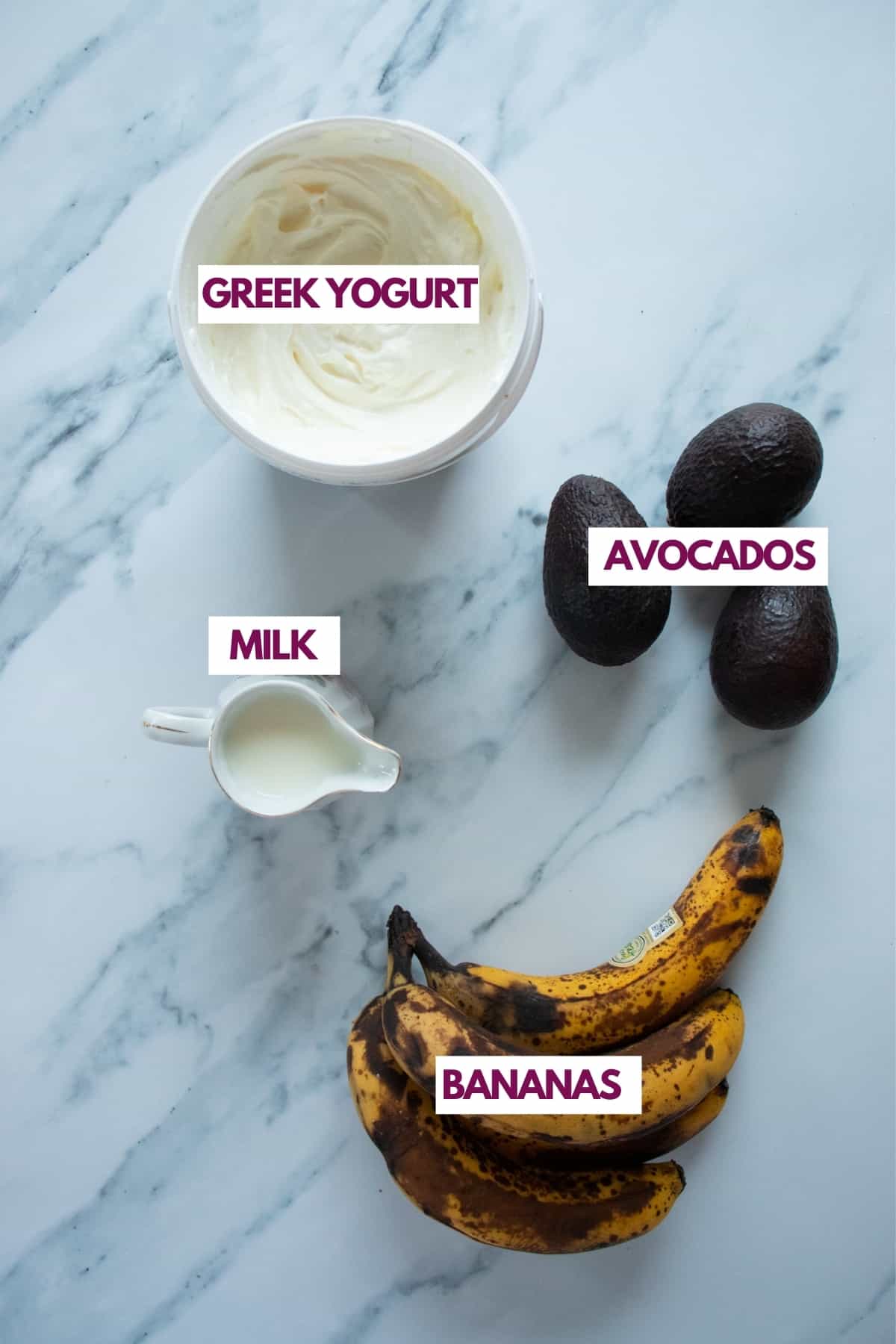 creamy ingredients for smoothies