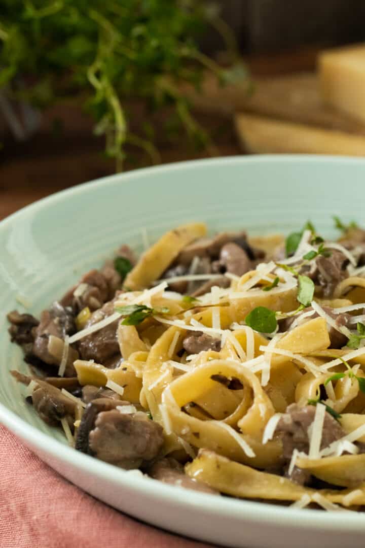 Creamy Red Wine Chicken Pasta always use butter