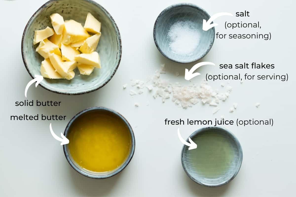 ingredients needed to make whipped butter with lemon.