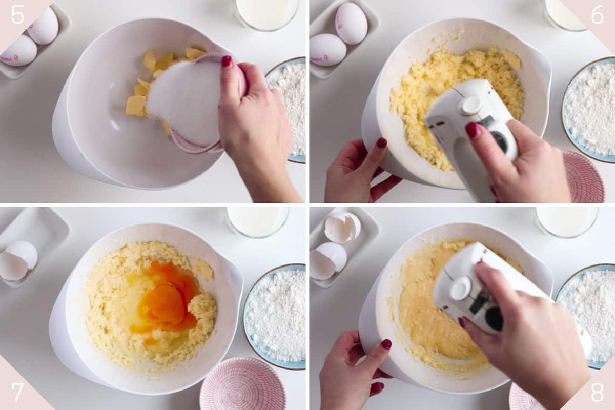 collage showing how to make vanilla muffins