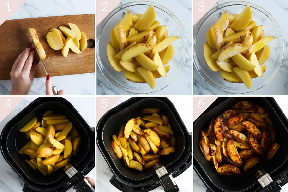 EASY POTATO WEDGES 😱😱😱😱😱 WITH @paris.rhone AIR FRYER OVEN