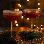 two glasses of sober santa christmas punch