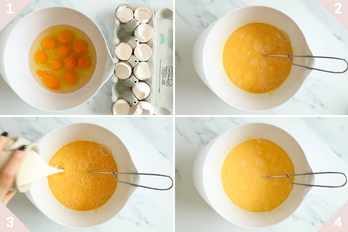 collage showing how to make Greek breakfast egg muffins