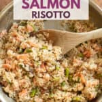 smoked salmon risotto with text overlay