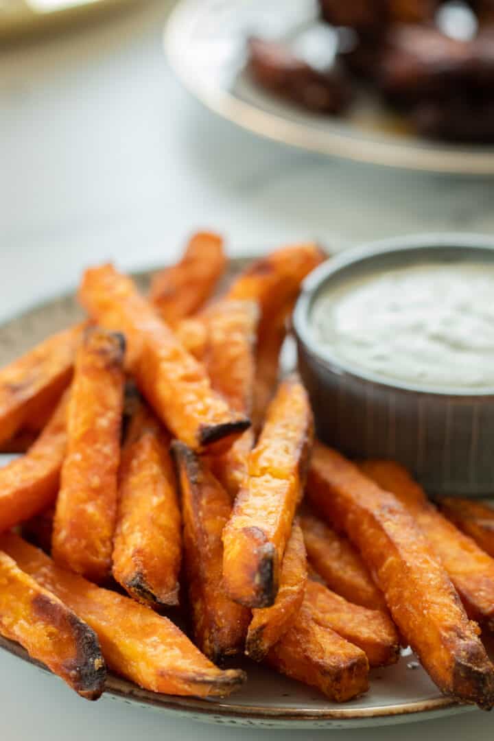 Frozen Sweet Potato Fries in Air Fryer - always use butter