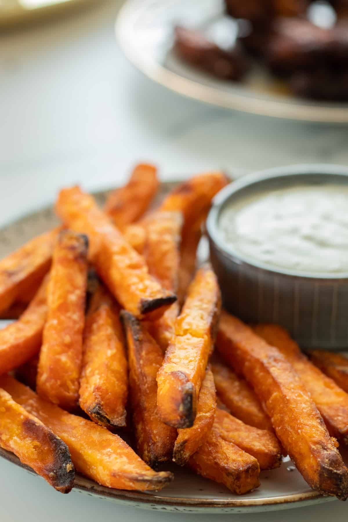 Perfect Frozen Sweet Potato Fries in the Air Fryer - Get On My Plate