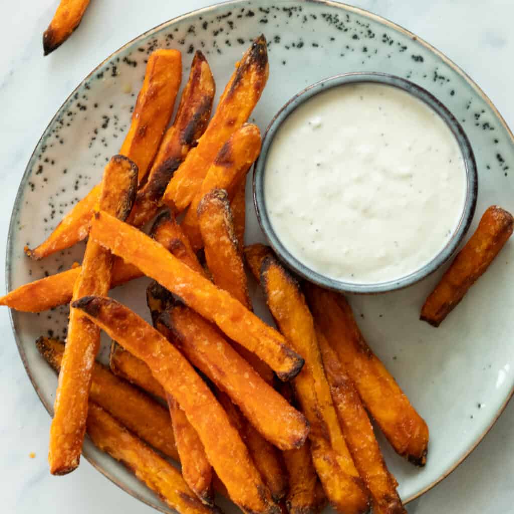 Frozen Sweet Potato Fries in Air Fryer always use butter