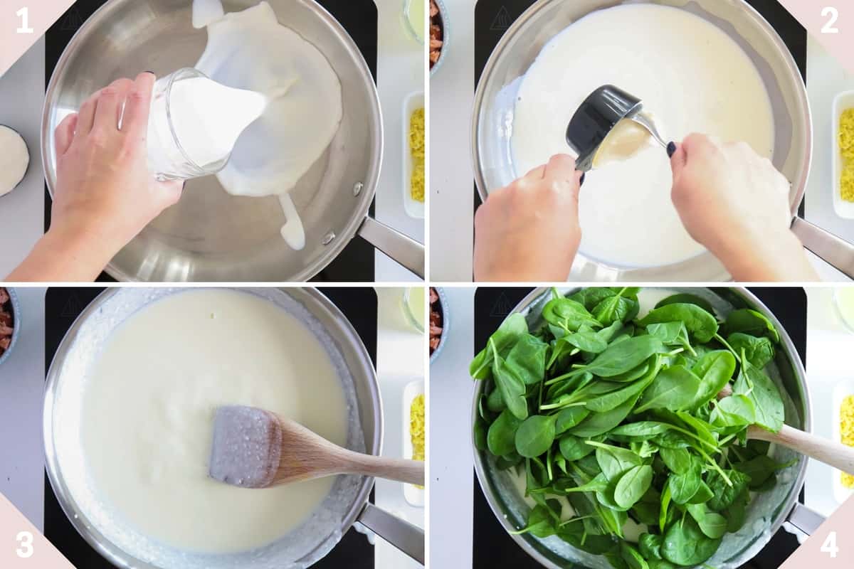 how to make salmon spinach pasta