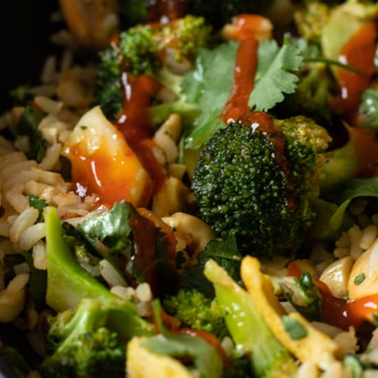 close up of thai curry fried rice