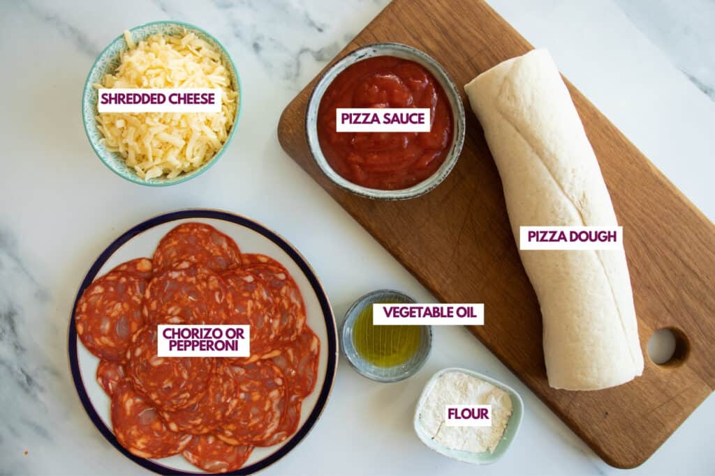 ingredients for air fryer pizza rolls