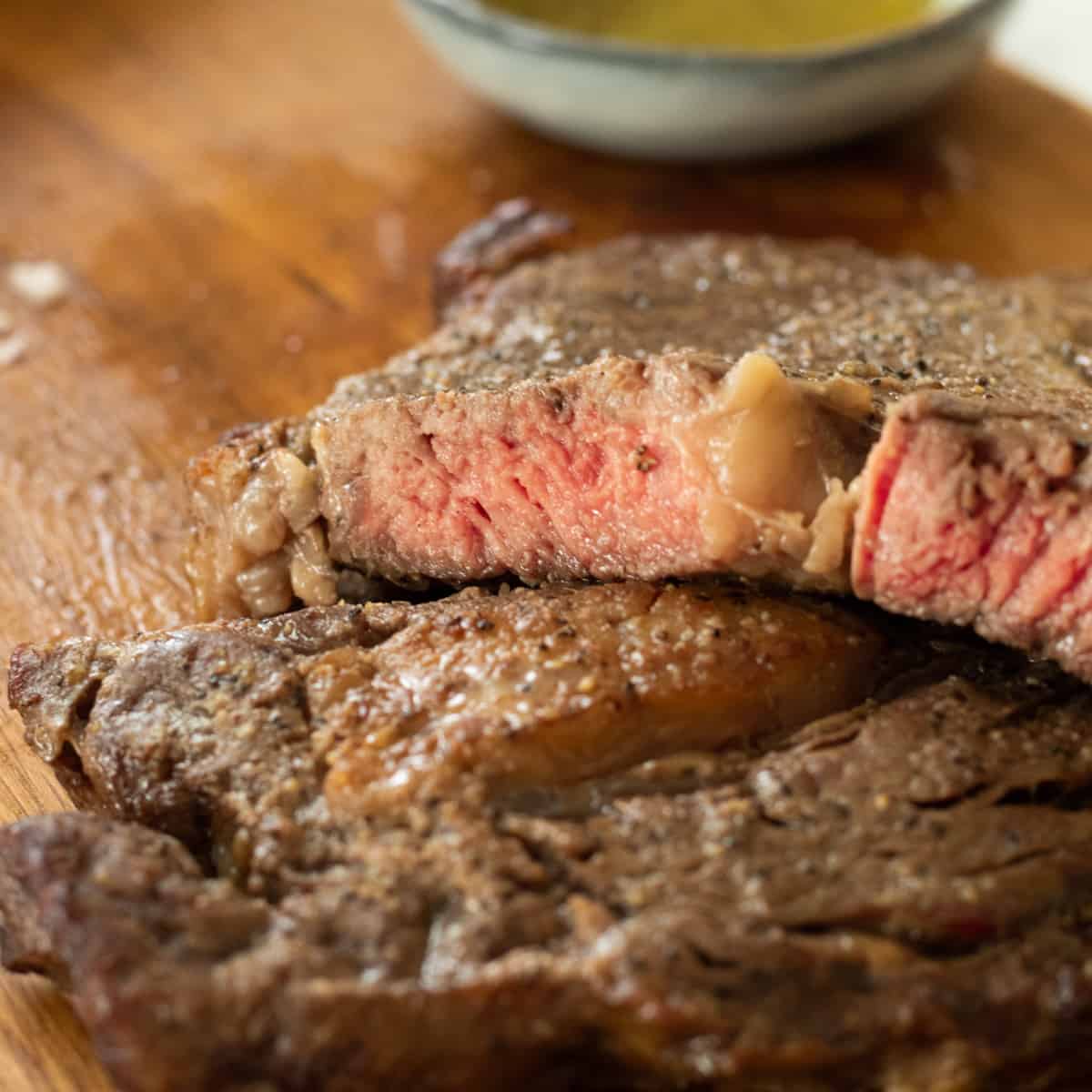 sliced rib eye steak
