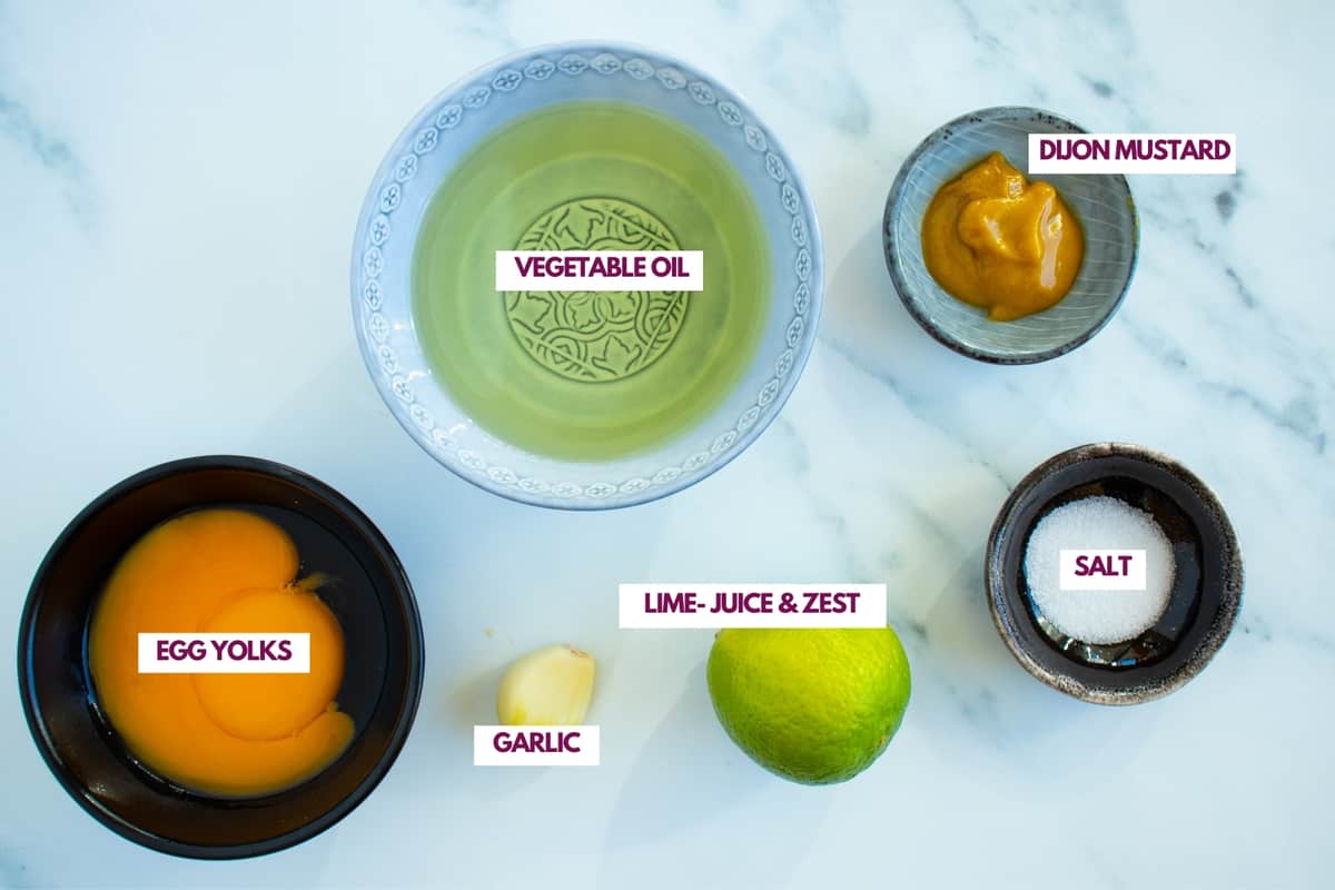 ingredients for lime aioli