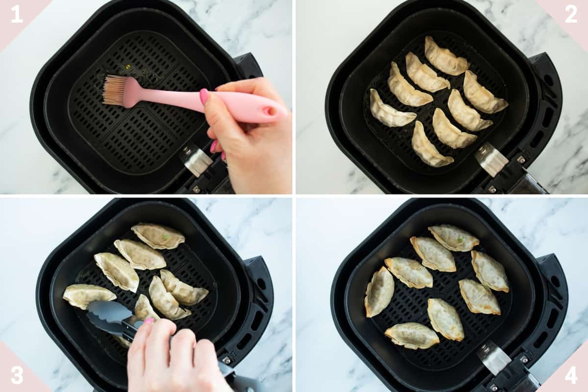 Potstickers in air outlet fryer