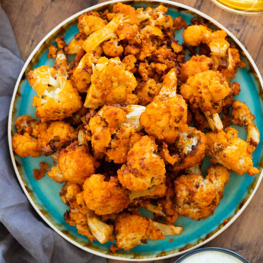 Air Fryer Buffalo Cauliflower Wings (vegan, dairy free and gluten free